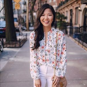 Light blue floral blouse